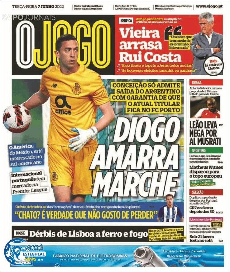 روزنامه ورزشی اوجوگو سه شنبه 17 خرداد 1401