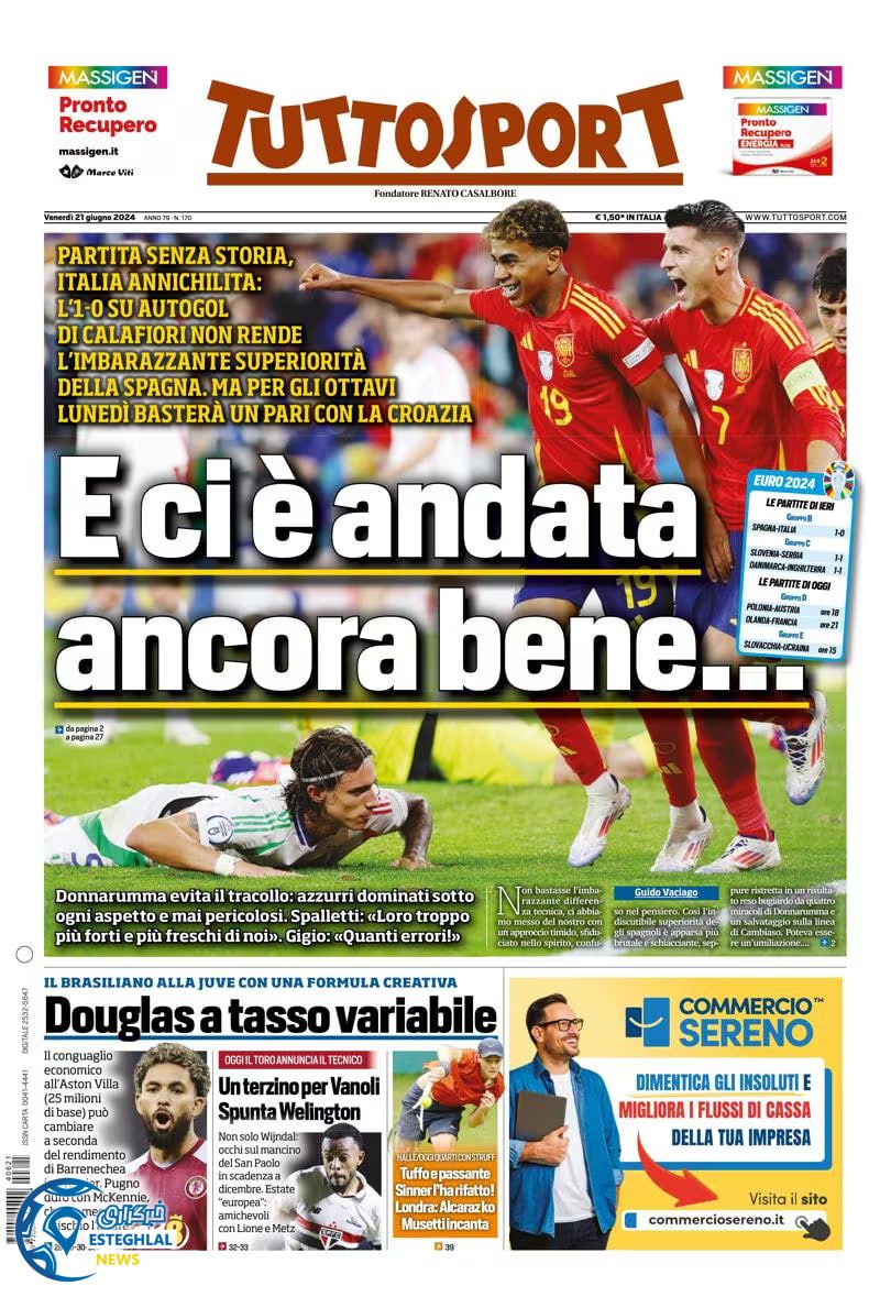 روزنامه ورزشی توتو اسپورت جمعه 1 تیر 1403 