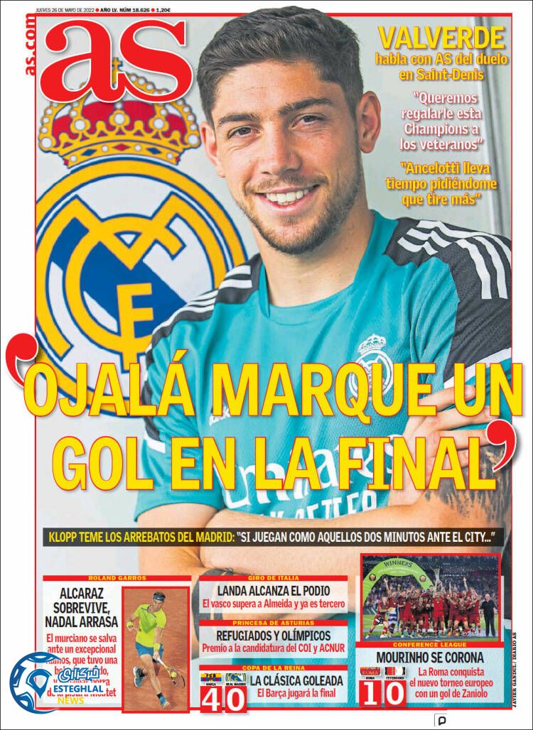 روزنامه ورزشی آ اس پنجشنبه 5 خرداد 1401