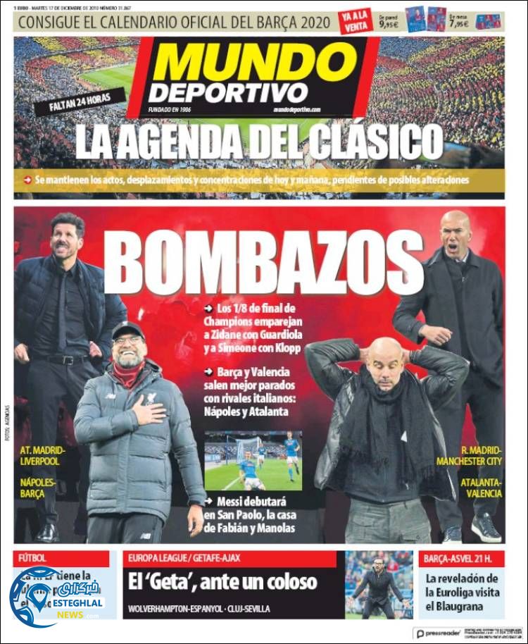 روزنامه ورزشی موندو دپورتیوو سه شنبه 26 آذر 1398