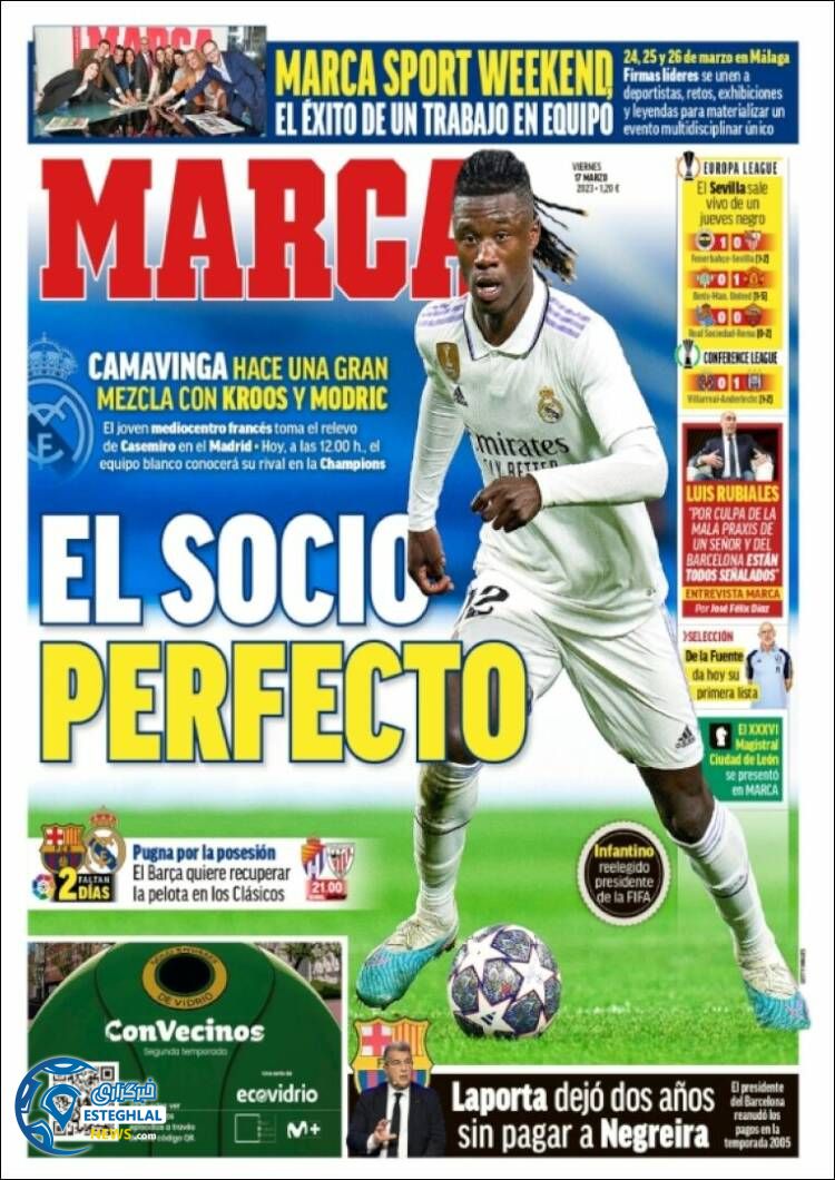 روزنامه ورزشی مارکا جمعه 26 اسفند 1401 