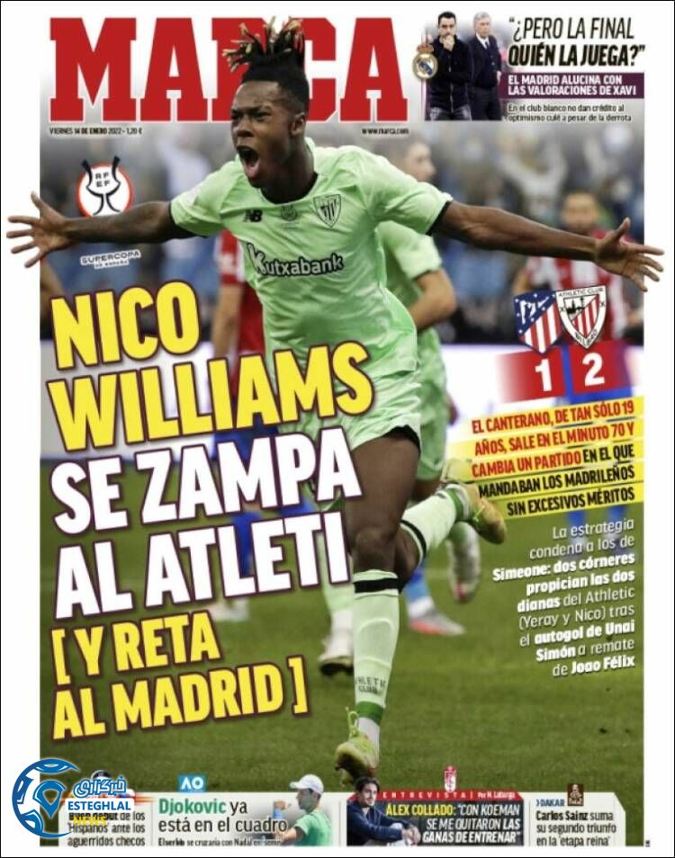 روزنامه ورزشی مارکا جمعه 24 دی 1400