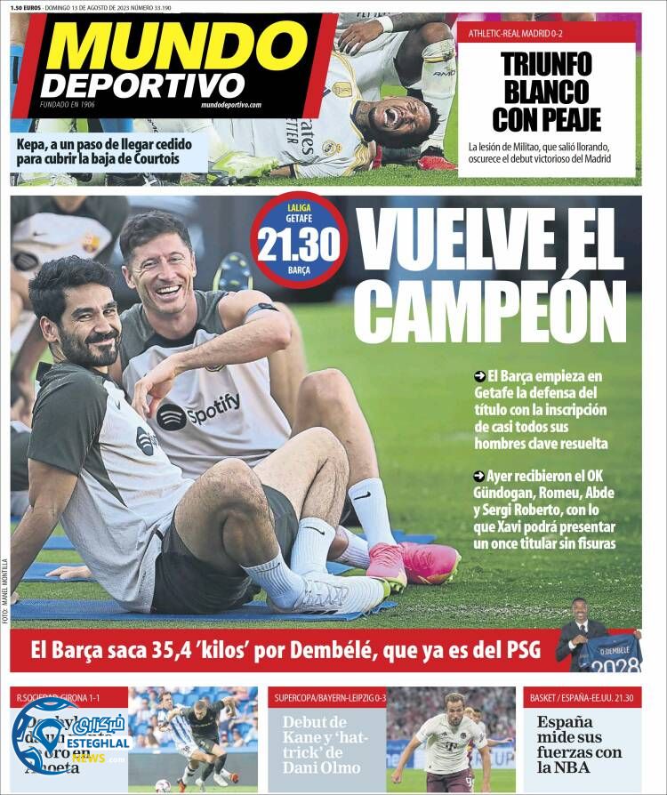 روزنامه ورزشی موندو دپورتیوو یکشنبه 22 مرداد 1402 