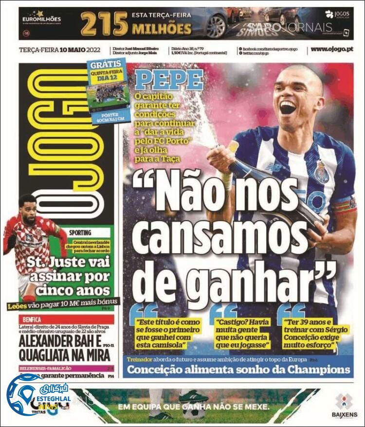 روزنامه ورزشی اوجوگو سه شنبه 20 اردیبهشت 1401