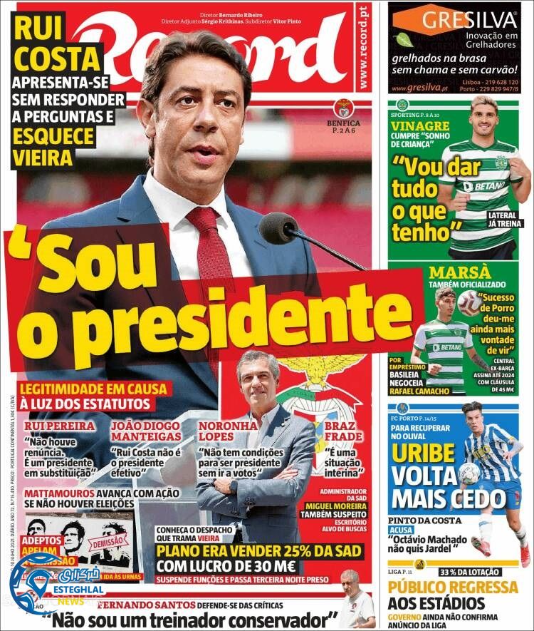 روزنامه ورزشی رکورد شنبه 19 تیر 1400