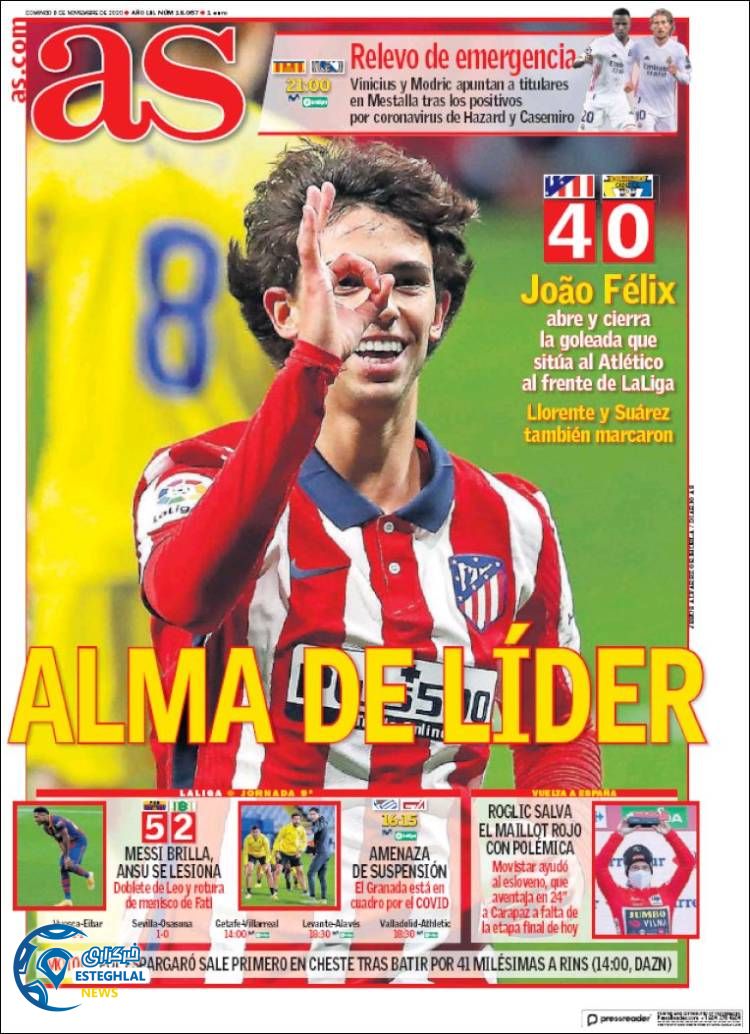 روزنامه ورزشی آاس یکشنبه 18 آبان 1399