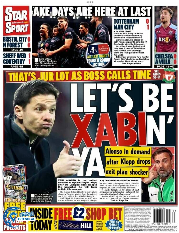 روزنامه ورزشی استار اسپورت شنبه 7 بهمن 1402 