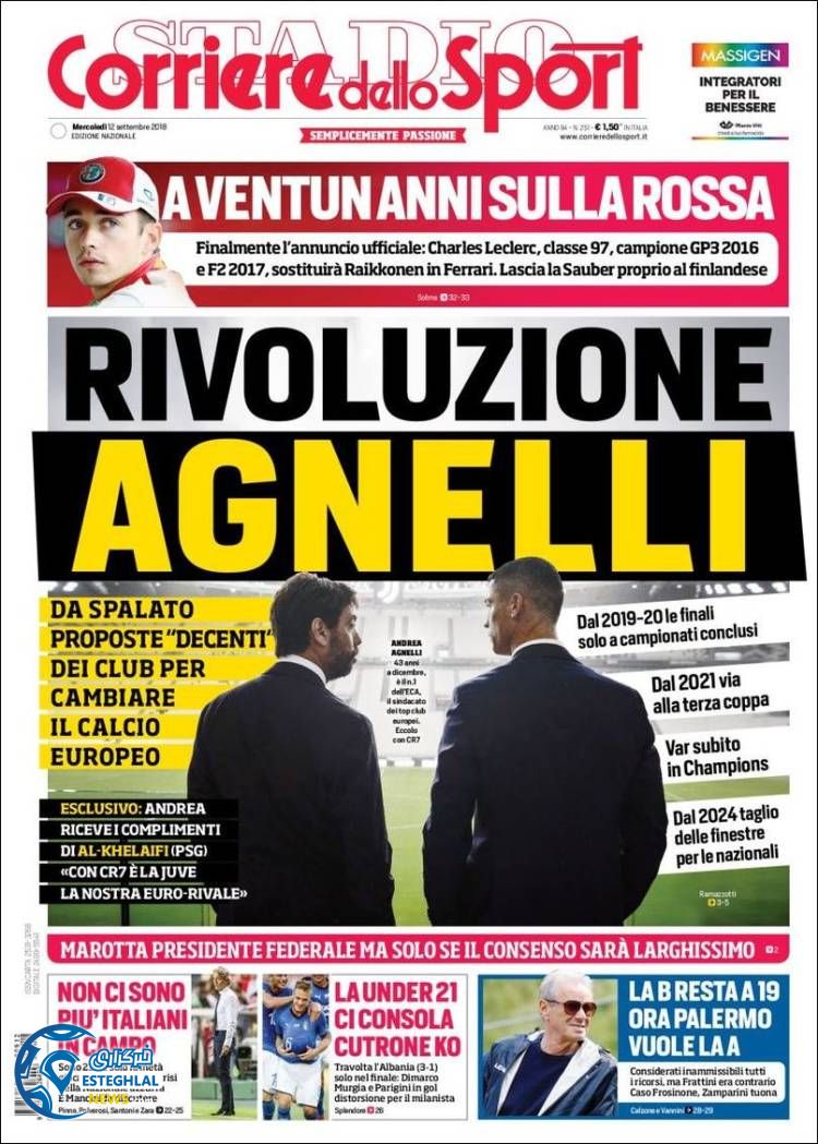 روزنامه ورزشی کوریره دلو اسپورت چهارشنبه 21 شهریور 1397 