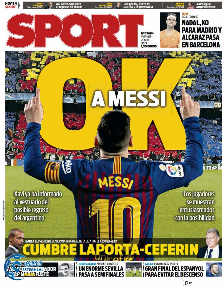 روزنامه ورزشی اسپورت جمعه 1 اردیبهشت 1402 