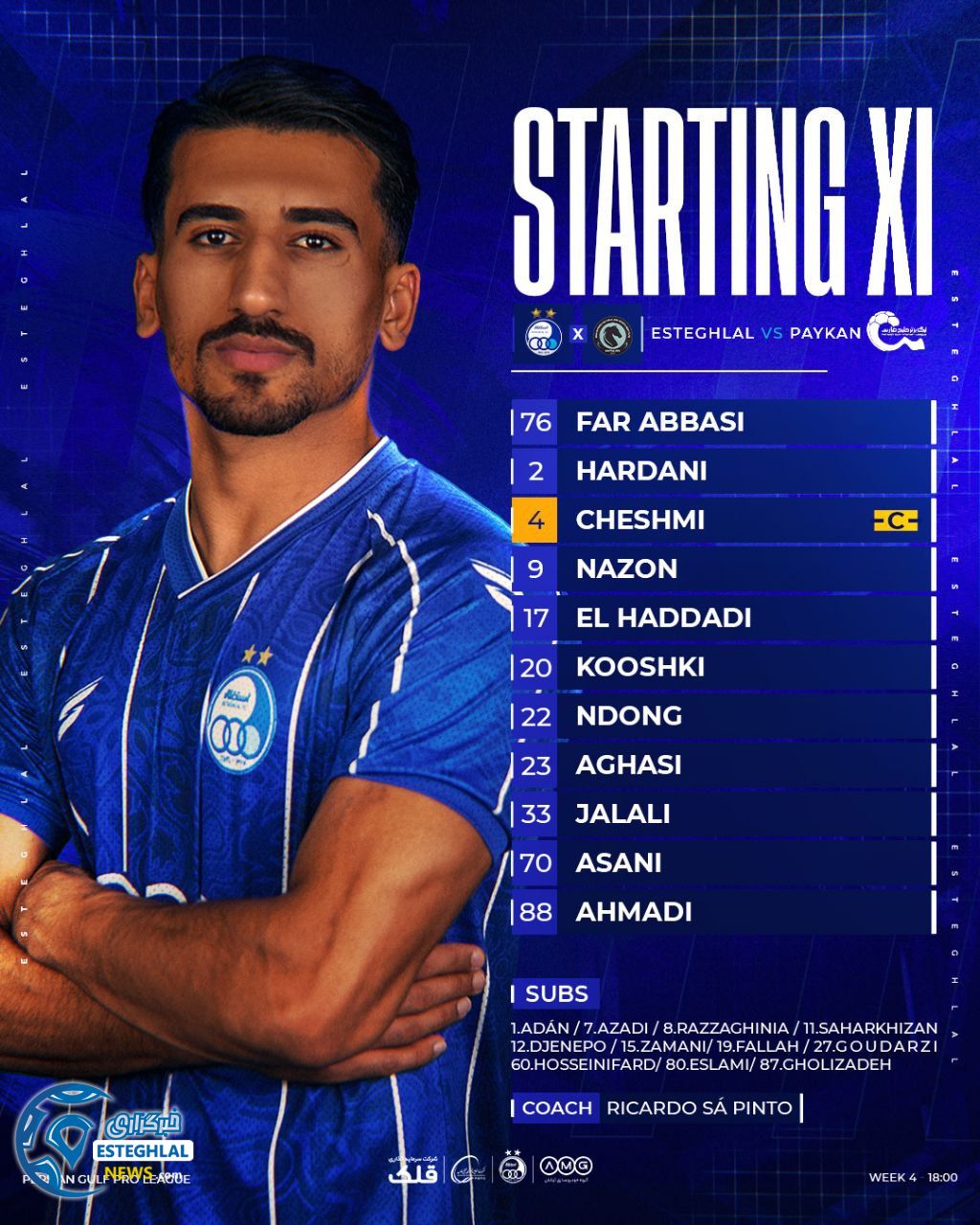 ترکیب استقلال مقابل پیکان 