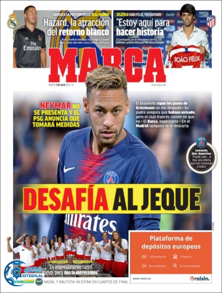 روزنامه ورزشی مارکا سه شنبه 18 تیر 1398