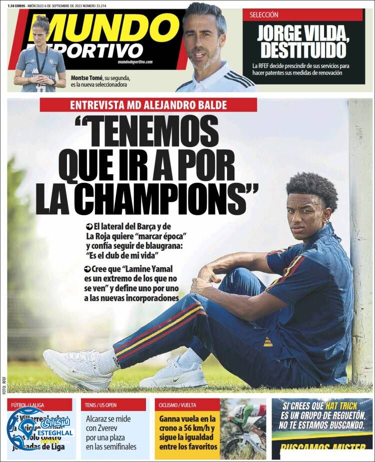 روزنامه ورزشی موندو دپورتیوو چهارشنبه 15 شهریور 1402