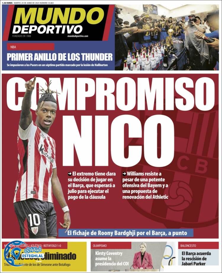 روزنامه ورزشی موندو دپورتیوو سه شنبه 3 تیر 1404 