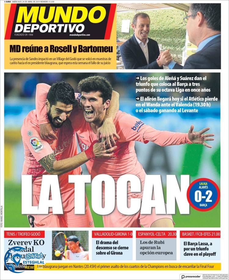 روزنامه ورزشی موندو دپوذتیوو چهارشنبه 4 اردیبهشت 1398