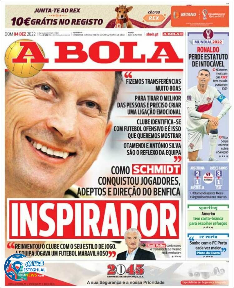 روزنامه ورزشی آبولا یکشنبه 13 آذر 1401