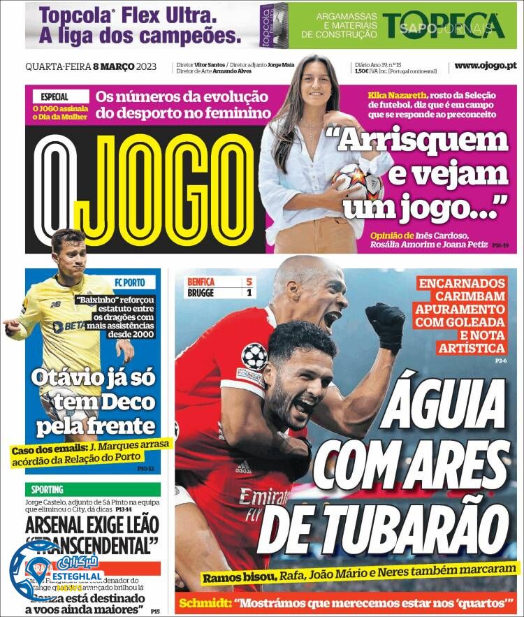 روزنامه ورزشی اوجوگو چهارشنبه 17 اسفند 1401 