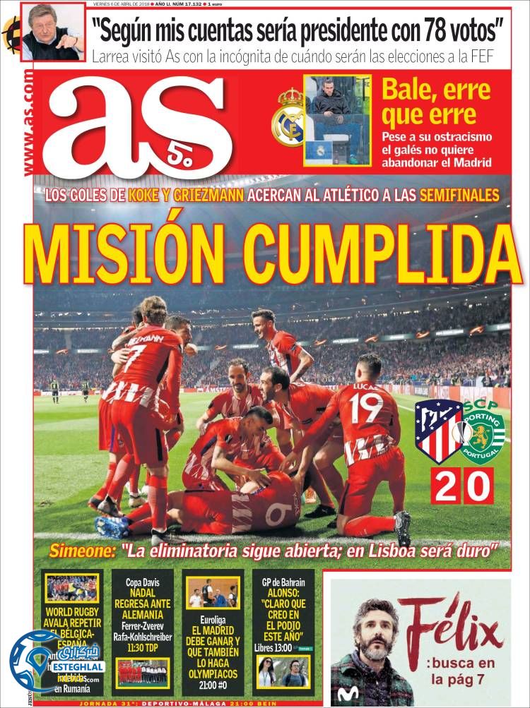 روزنامه ورزشی آ اس جمعه 17 فروردین 1397