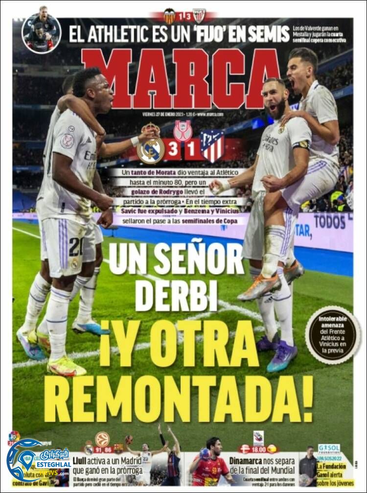 روزنامه ورزشی مارکا جمعه 7 بهمن 1401 