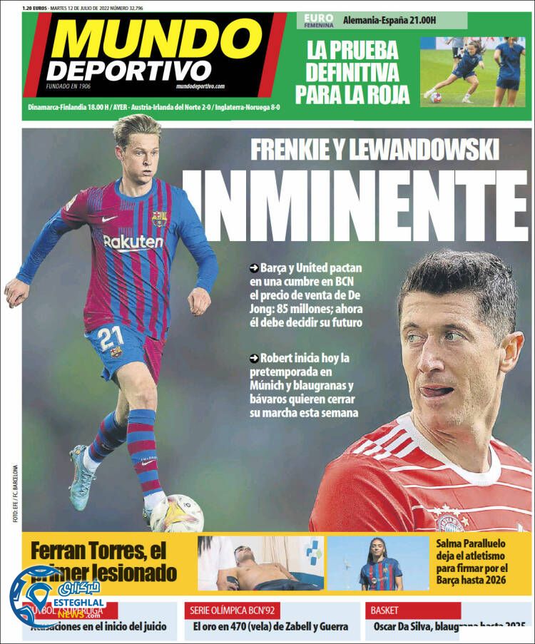 روزنامه ورزشی موندو دپورتیوو سه شنبه 21 تیر 1401