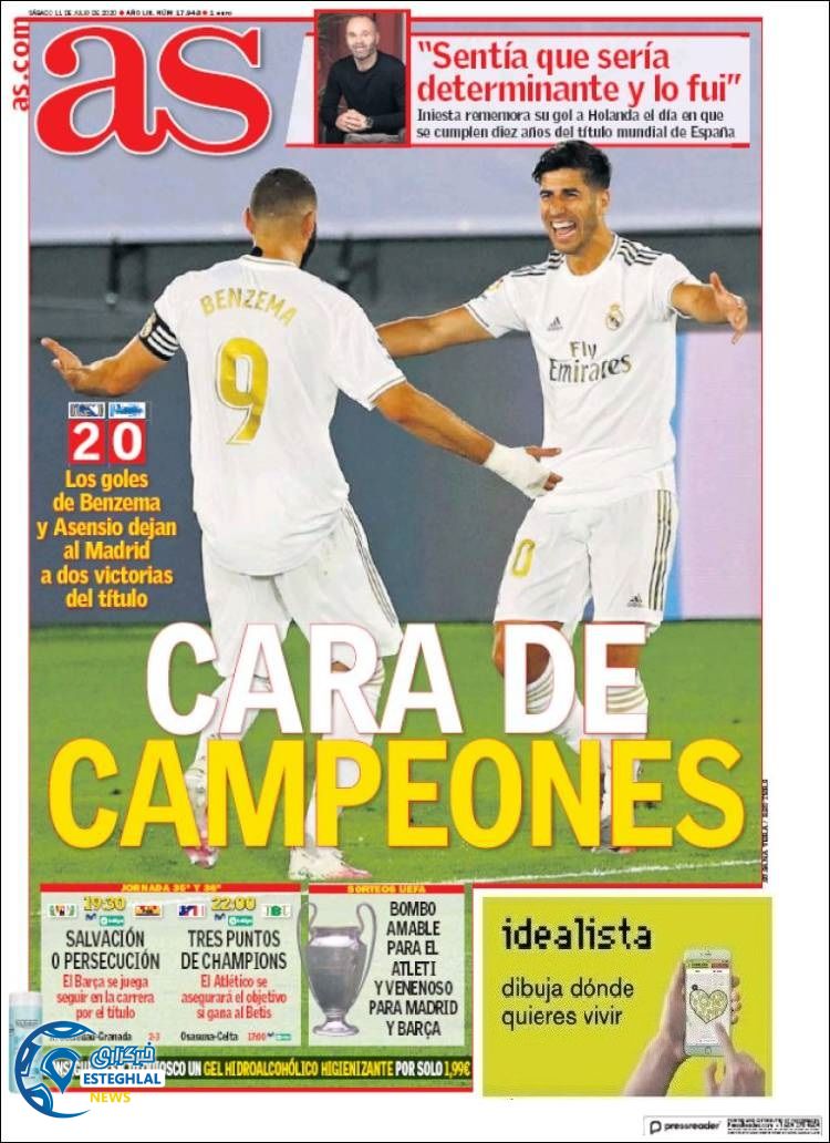 روزنامه ورزشی آاس شنبه 21 تیر 1399