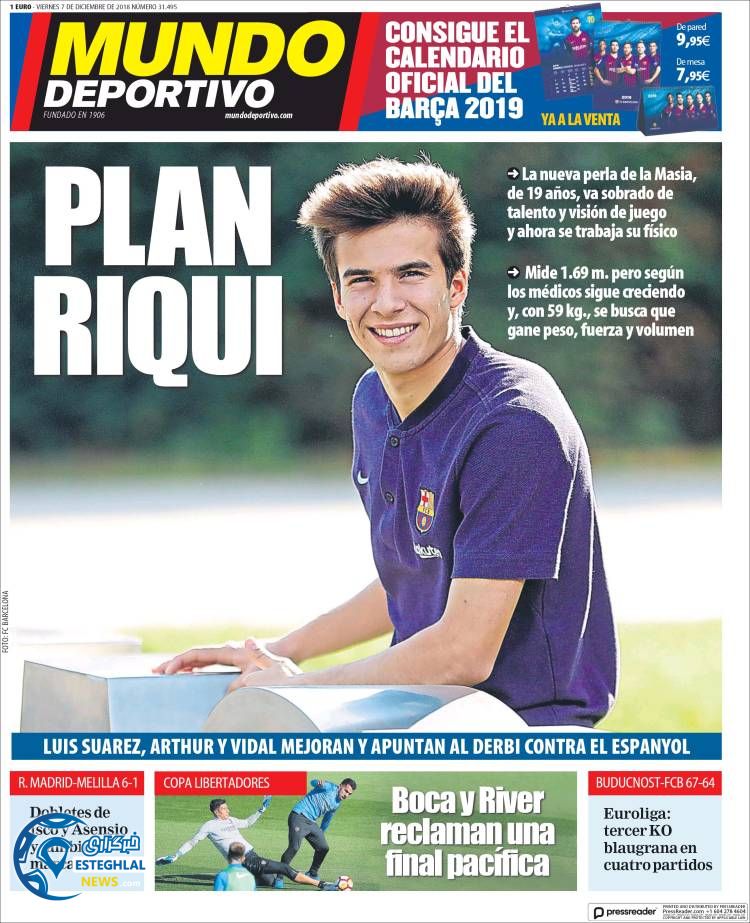 روزنامه ورزشی موندو دپورتیوو جمعه 16 آذر 1397