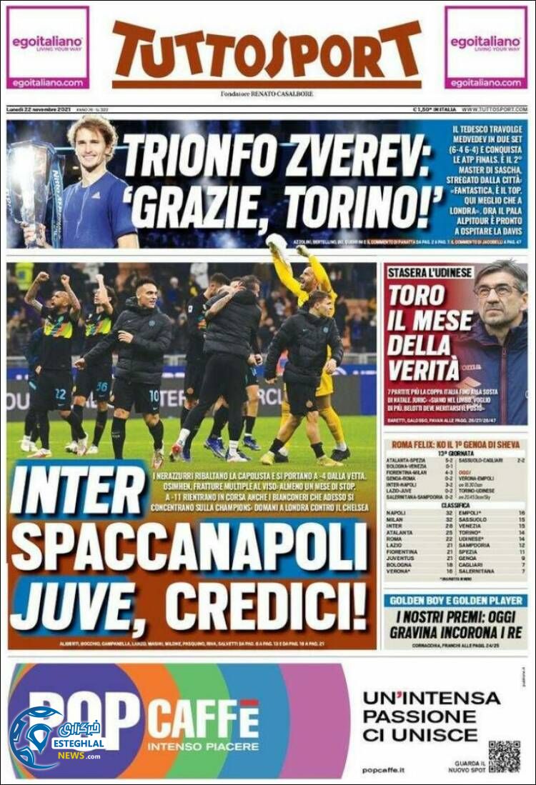 روزنامه ورزشی توتو اسپورت دوشنبه 1 آذر 1400