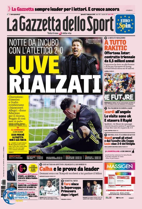 روزنامه ورزشی گاتزتا دلو اسپورت پنجشنبه 2 اسفند 1397