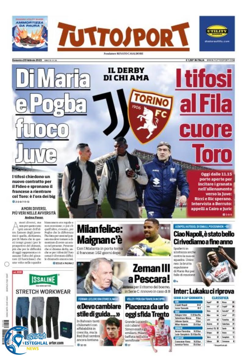 روزنامه ورزشی توتو اسپورت یکشنبه 7 اسفند 1401 