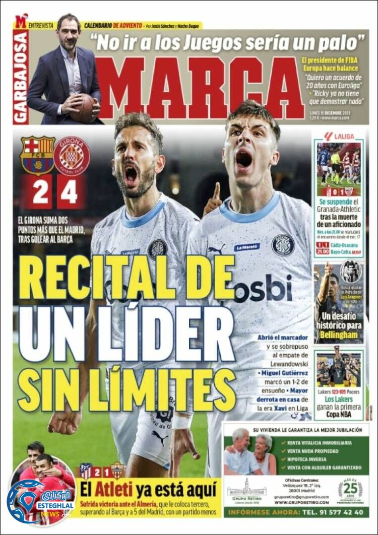 روزنامه ورزشی مارکا دوشنبه 20 آذر 1402 