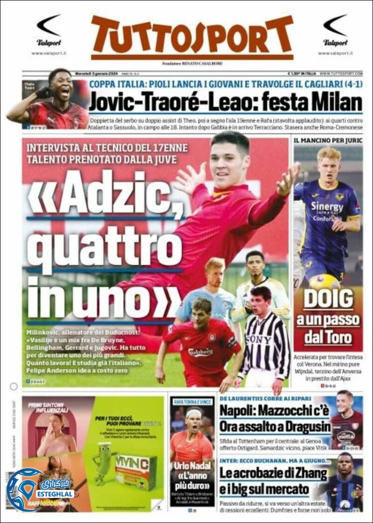 روزنامه ورزشی توتو اسپورت چهارشنبه 13 دی 1402 