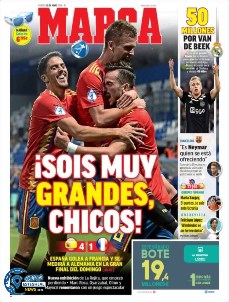 روزنامه ورزشی مارکا جمعه 7 تیر 1398