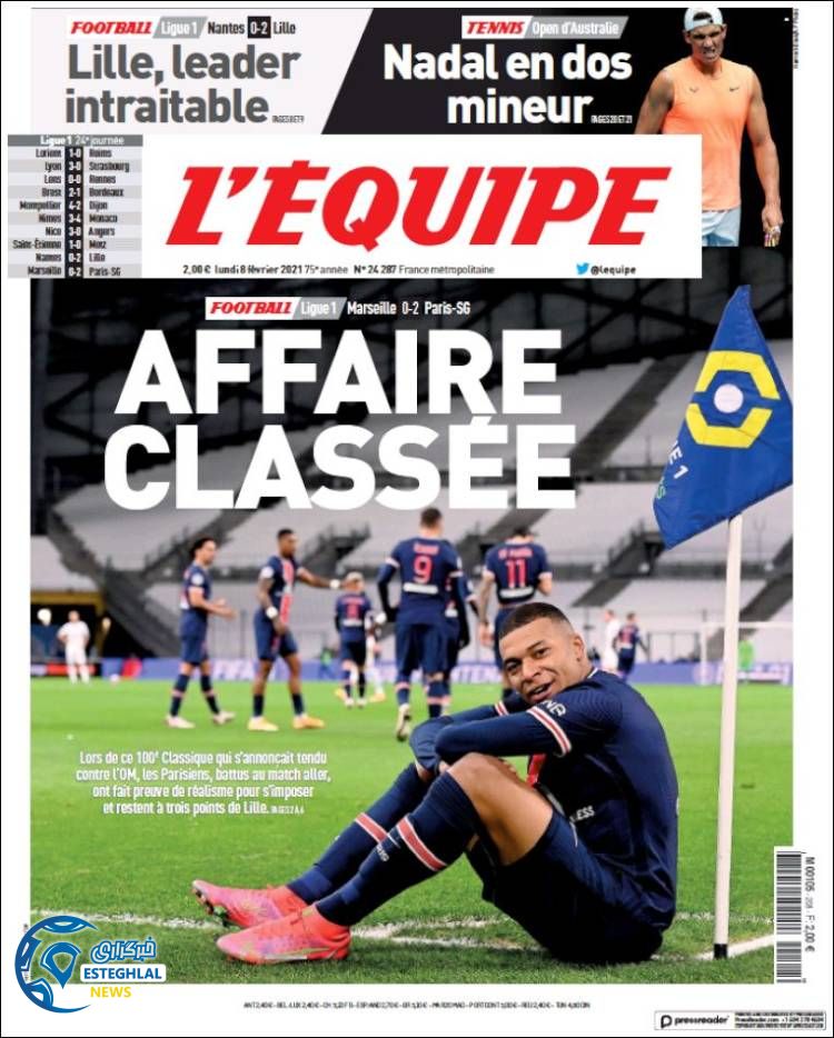 روزنامه ورزشی اکیپ دوشنبه 20 بهمن 1399