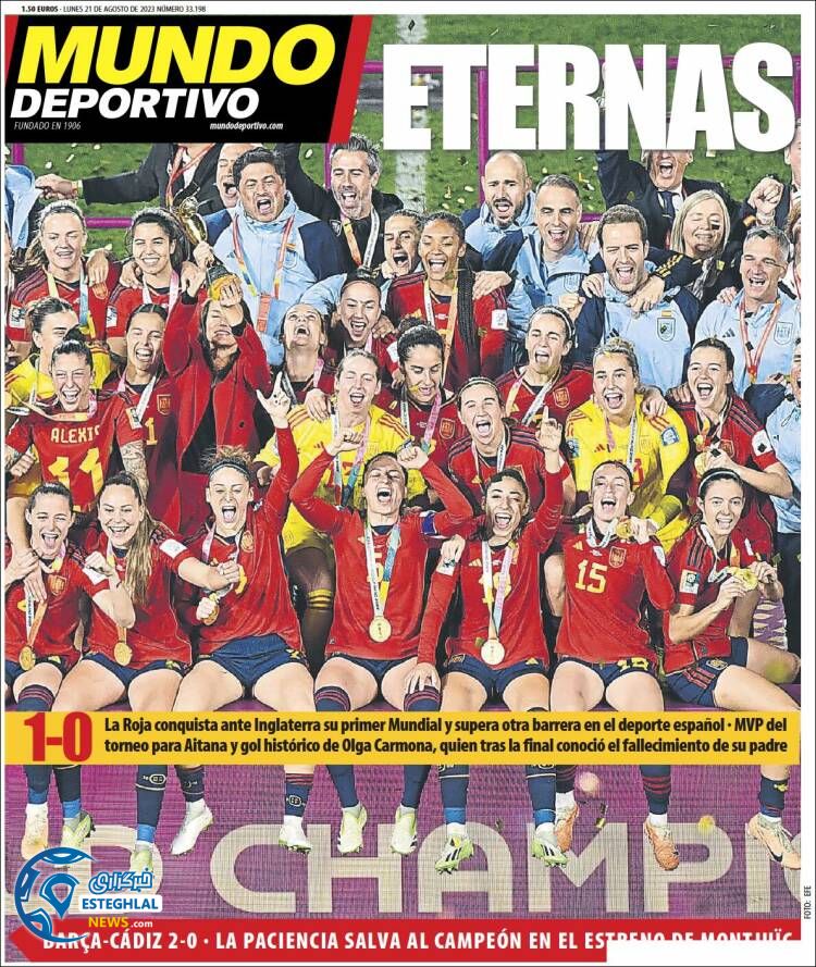 روزنامه ورزشی موندو دپورتیوو دوشنبه 30 مرداد 1402