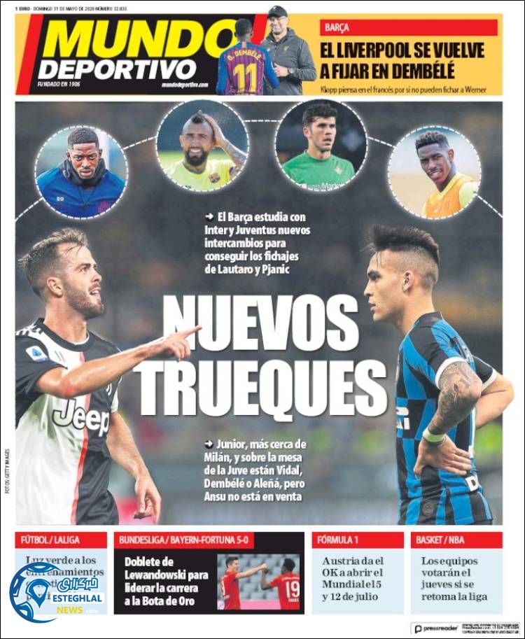 روزنامه ورزشی موندو دپورتیوو یکشنبه 11 خرداد 1399