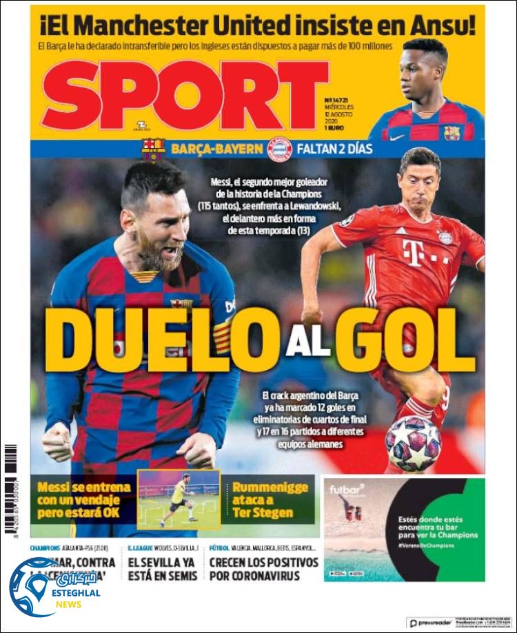 روزنامه ورزشی اسپورت چهارشنبه 22 مرداد 1399