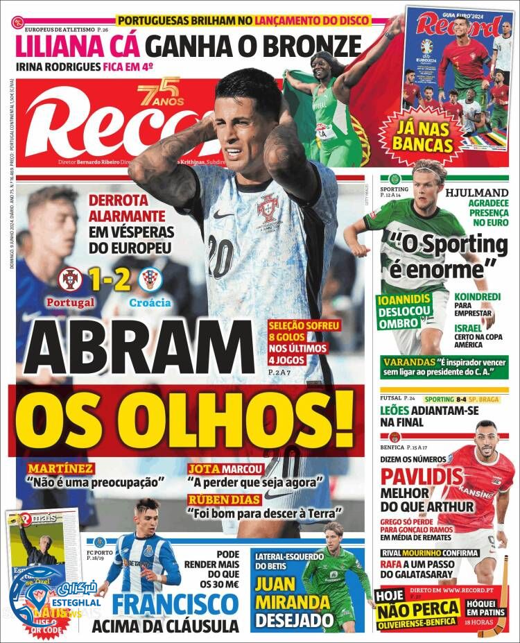 روزنامه  ورزشی رکورد یکشنبه 20 خرداد 1403 