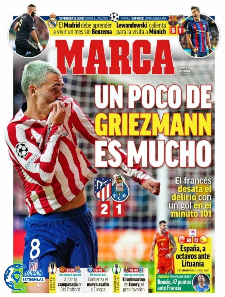 روزنامه ورزشی مارکا پنجشنبه 17 شهریور 1401