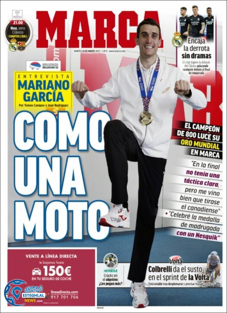 روزنامه ورزشی مارکا سه شنبه 2 فروردین 1401