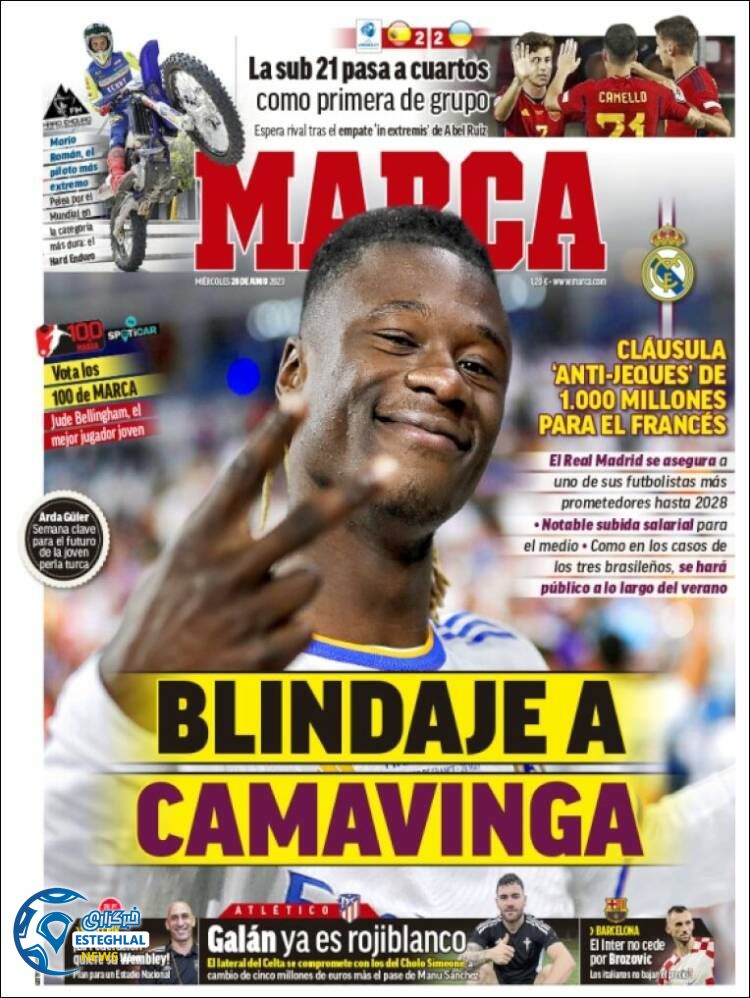 روزنامه ورزشی مارکا چهارشنبه 7 تیر 1402