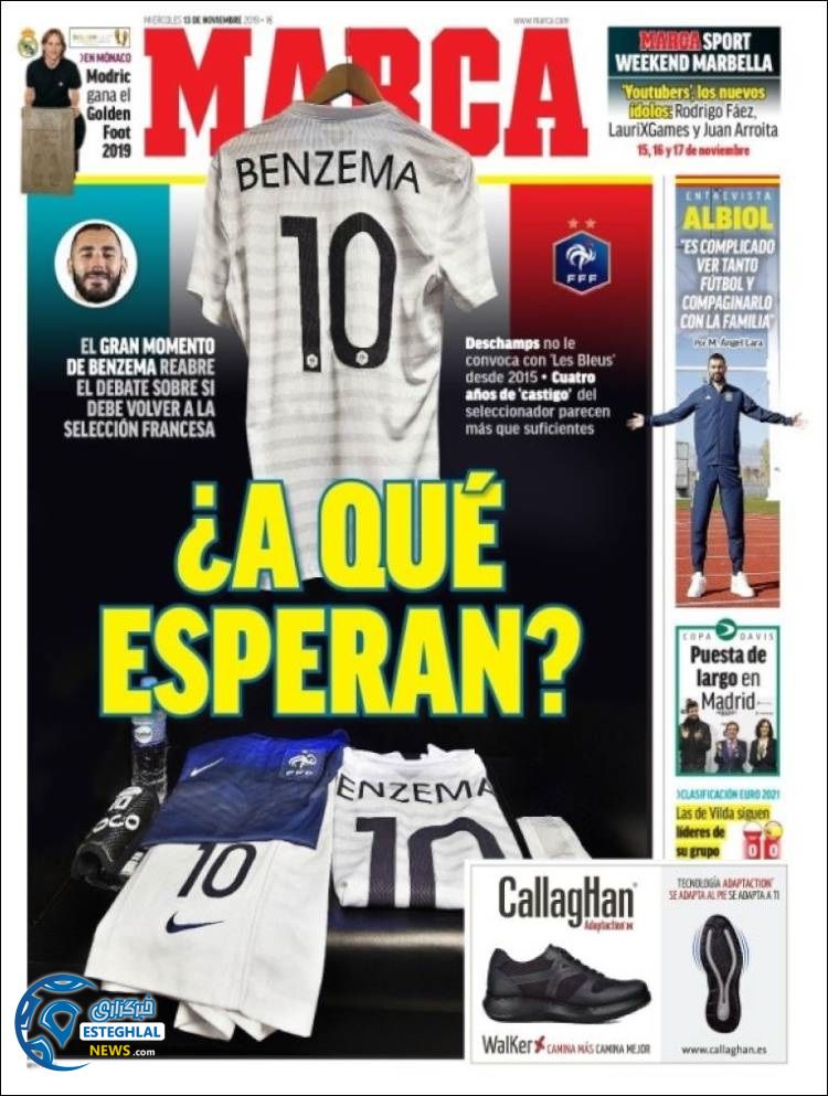 روزنامه ورزشی مارکا چهارشنبه 22 آبان 1398