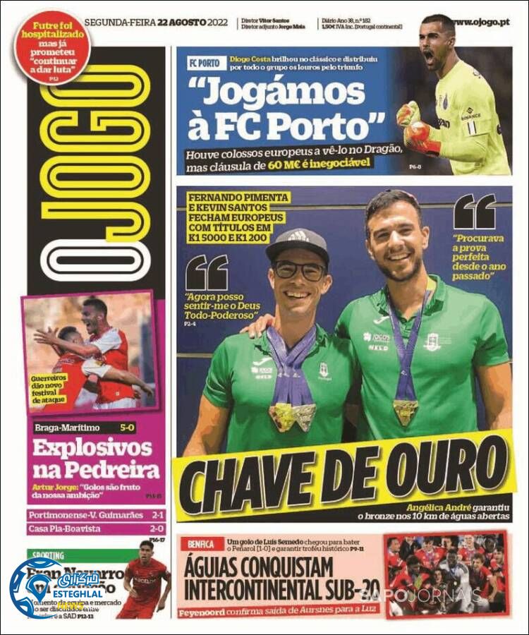 روزنامه ورزشی اوجوگو دوشنبه 31 مرداد 1401 