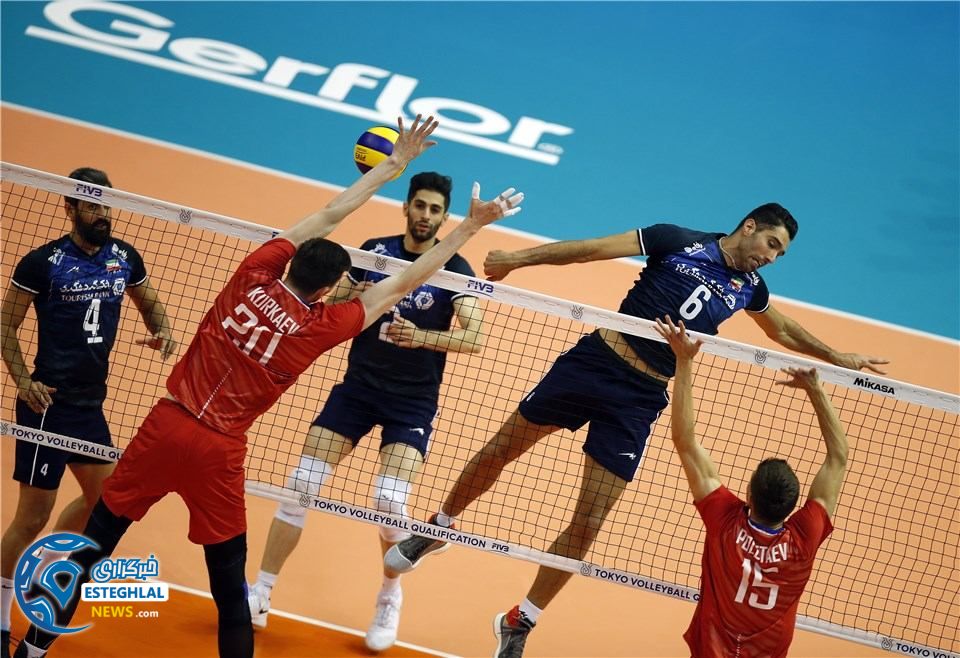 دیدار تیم های ملی والیبال روسیه و ایران