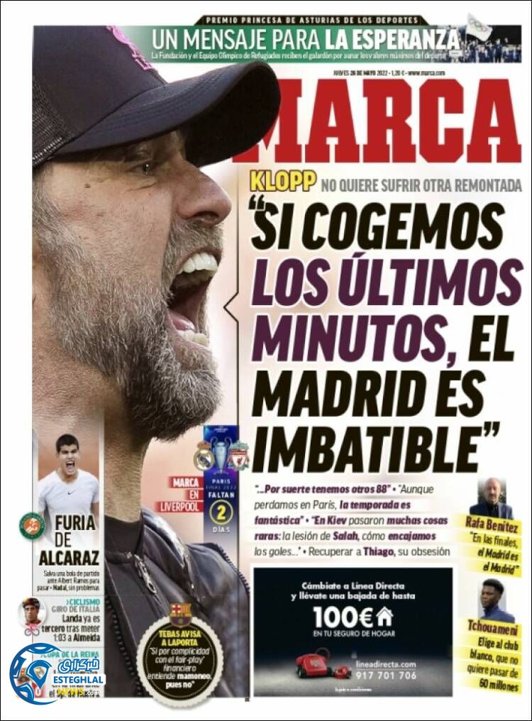 روزنامه ورزشی مارکا پنجشنبه 5 خرداد 1401