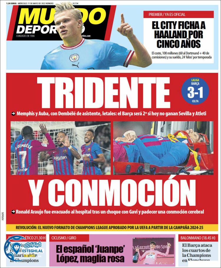 روزنامه ورزشی موندو دپورتیوو چهارشنبه 21 اردیبهشت 1401