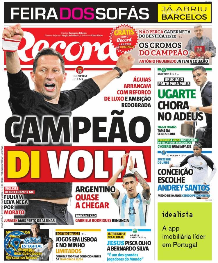 روزنامه ورزشی رکورد چهارشنبه 14 تیر 1402 