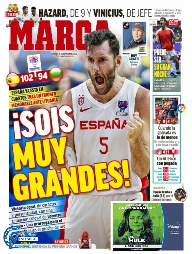 روزنامه ورزشی مارکا یکشنبه 20 شهریور 1401