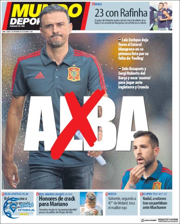 روزنامه ورزشی موندو دپورتیوو شنبه 10 شهریور 1397