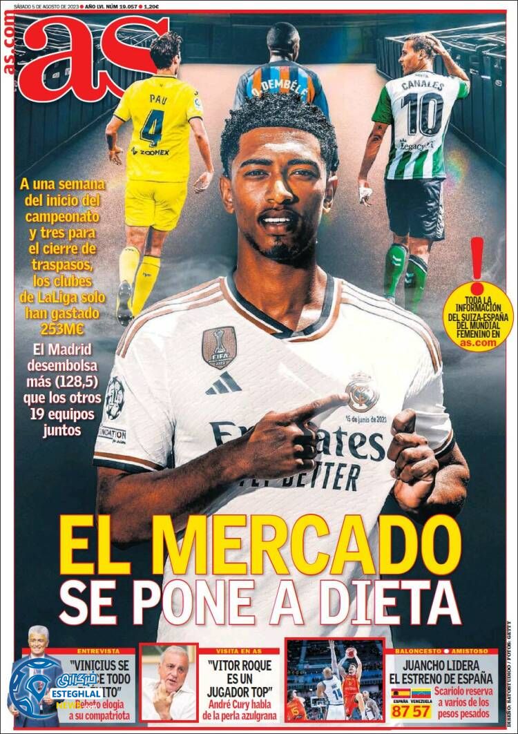 روزنامه ورزشی آ اس شنبه 14 مرداد 1402 