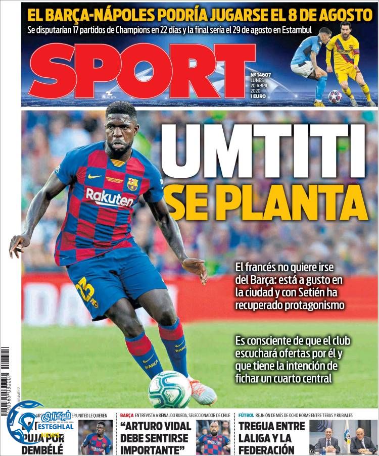 روزنامه ورزشی اسپورت دوشنبه 1 اردیبهشت 1399