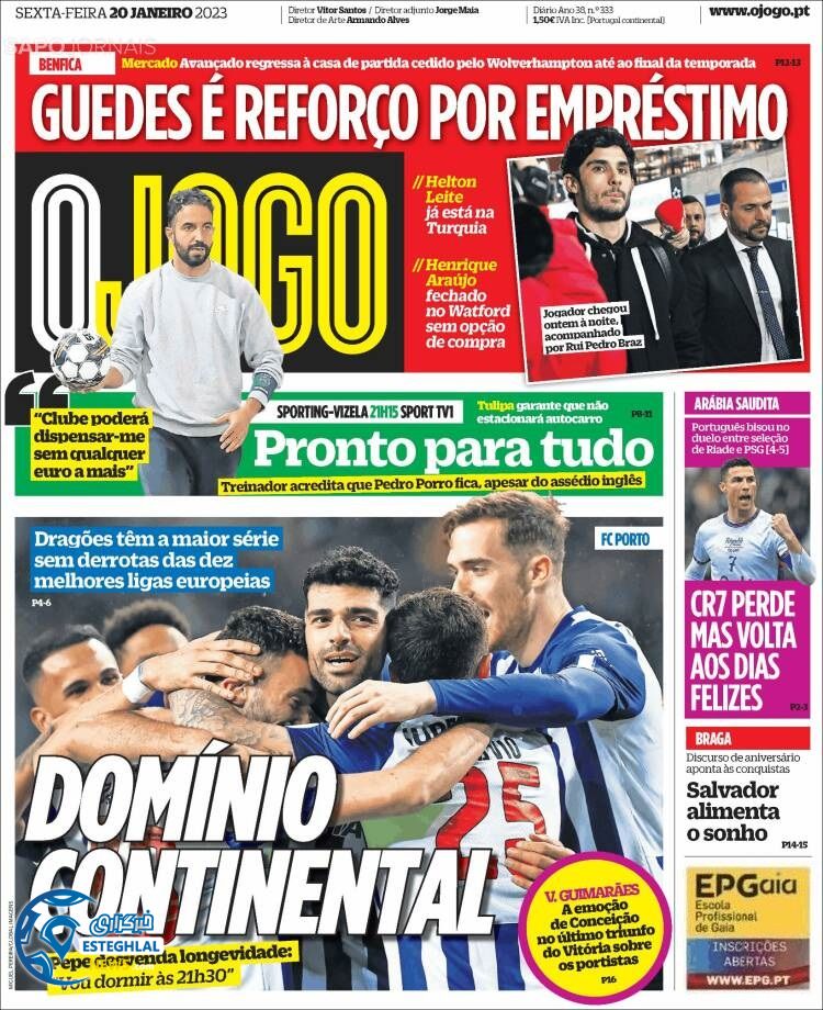 روزنامه ورزشی اوجوگو جمعه 30 دی 1401 